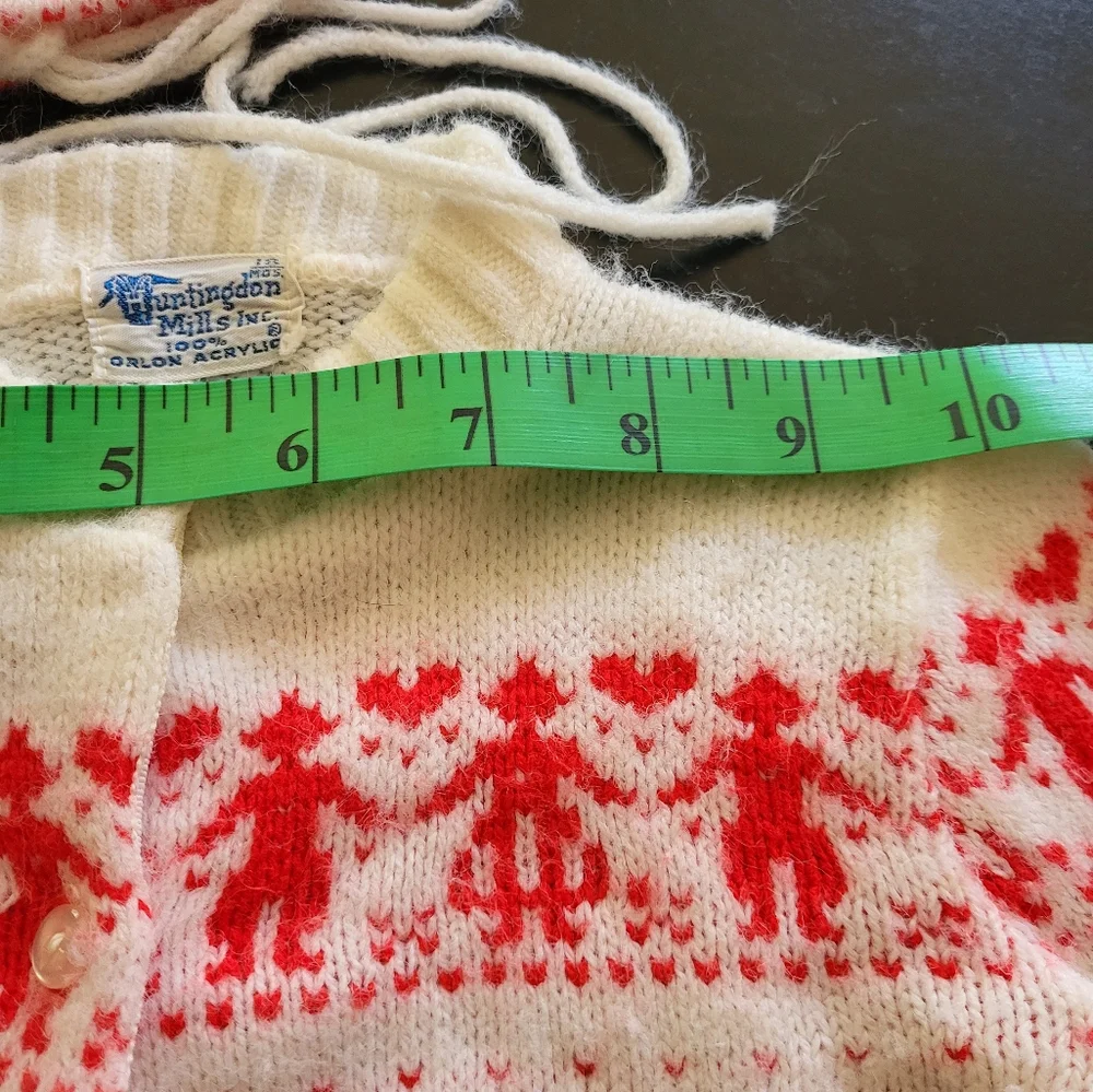 Huntingdon Mills vtg 60s 18 mos orlon acrylic knit cardigan and hat